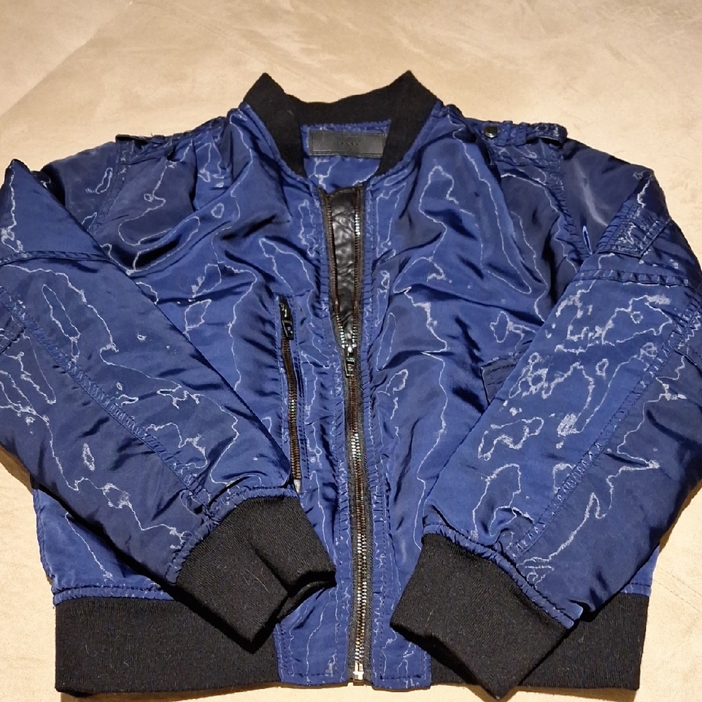 Stylish BlankNYC Blue Bomber Jacket, Size XL